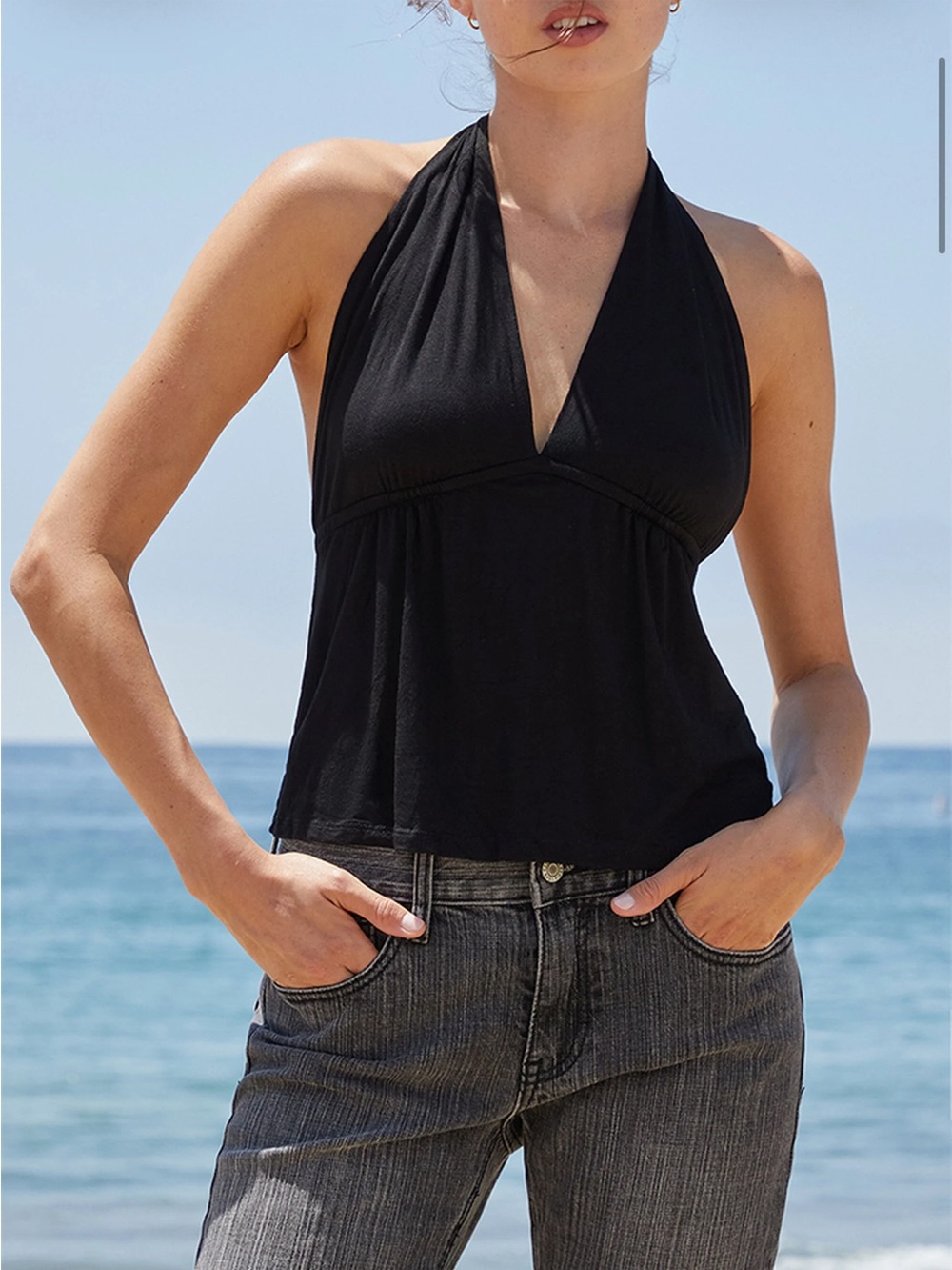 NWT Brandy Melville/John Galt Black Halter Top